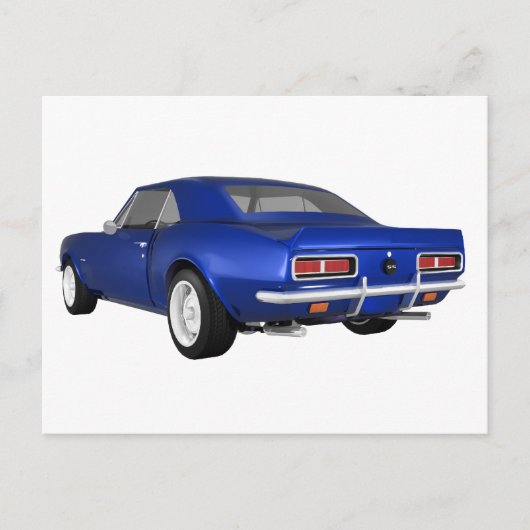1967 Camaro SS: Blauwe afwerking: 3D-model: Briefkaart (Voorkant)