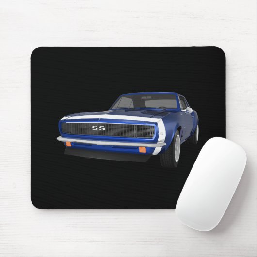 1967 Camaro SS: Blauwe afwerking: 3D-model: Muismat (Met muis)