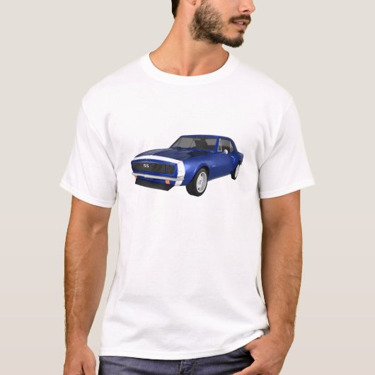 1967 Camaro SS: Blauwe afwerking: 3D-model: T-shirt (Voorkant)