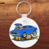 1967 Camaro SS Blue Car Sleutelhanger (Voorkant)