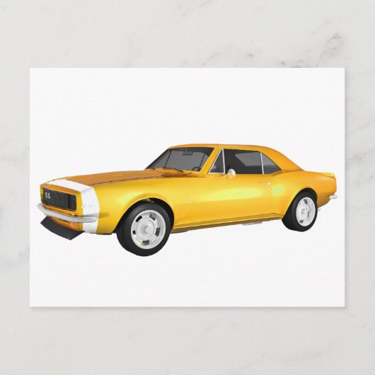 1967 Camaro SS: Gele afwerking: 3D-model: Briefkaart (Voorkant)