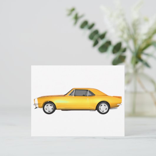 1967 Camaro SS: Gele finish: 3D model: Briefkaart (Staand voorkant)
