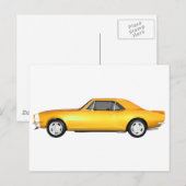 1967 Camaro SS: Gele finish: 3D model: Briefkaart (Voorkant / Achterkant)