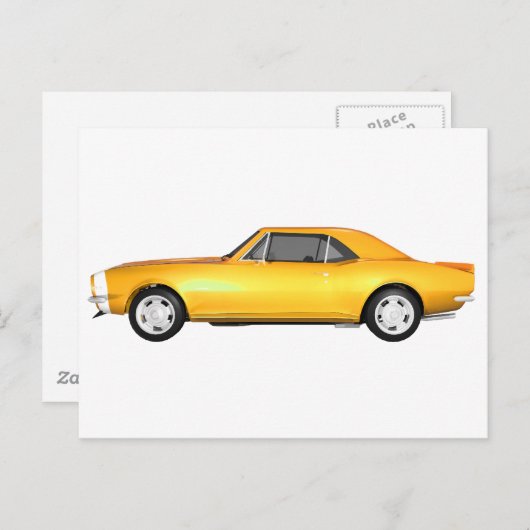 1967 Camaro SS: Gele finish: 3D model: Briefkaart (Voorkant / Achterkant)