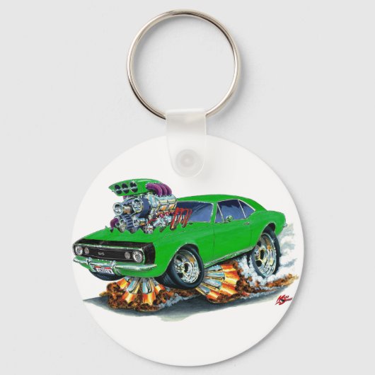 1967 Camaro SS Green-Black Car Sleutelhanger (Voorkant)