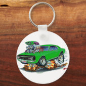 1967 Camaro SS Green-Black Car Sleutelhanger (Voorkant)