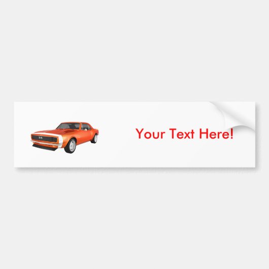 1967 Camaro SS: Oranje finish: 3D-model: Bumpersticker (Voorkant)