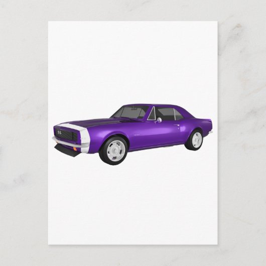1967 Camaro SS: Paarse finish: 3D model: Briefkaart (Voorkant)