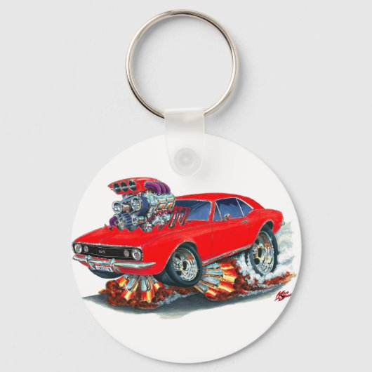 1967 Camaro SS Red Car Sleutelhanger (Voorkant)