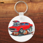 1967 Camaro SS Red Car Sleutelhanger (Voorkant)