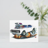 1967 Camaro SS White-Black Car Briefkaart (Staand voorkant)