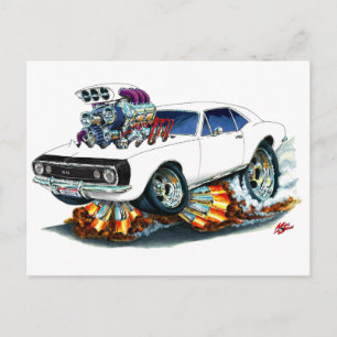 1967 Camaro SS White-Black Car Briefkaart