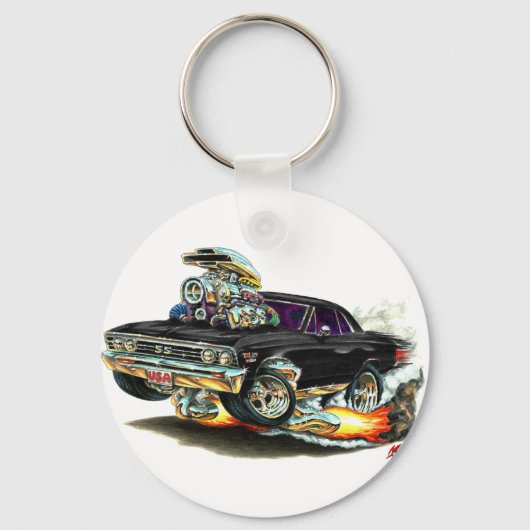1967 Chevelle Black Car Sleutelhanger (Voorkant)