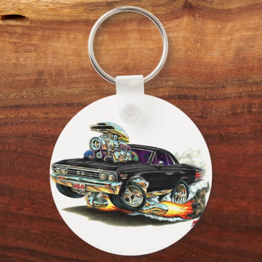 1967 Chevelle Black Car Sleutelhanger (Voorkant)