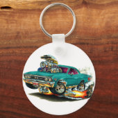 1967 Chevelle Blauwgroen auto Sleutelhanger (Voorkant)
