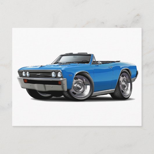 1967 Chevelle Blue Convertible Briefkaart (Voorkant)