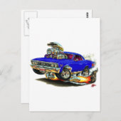 1967 Chevelle Dark Blue Car Briefkaart (Voorkant / Achterkant)