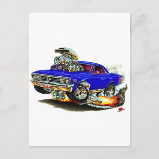 1967 Chevelle Dark Blue Car Briefkaart (Voorkant)