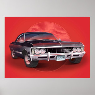 1967 Chevorlet Impala Supernatural TV Show Poster