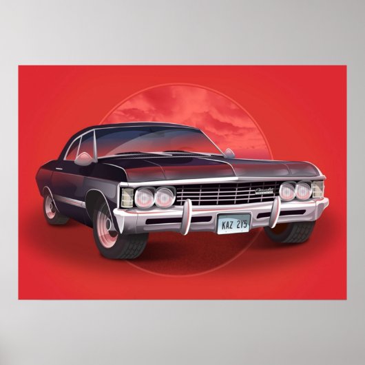 1967 Chevorlet Impala Supernatural TV Show Poster (Voorkant)