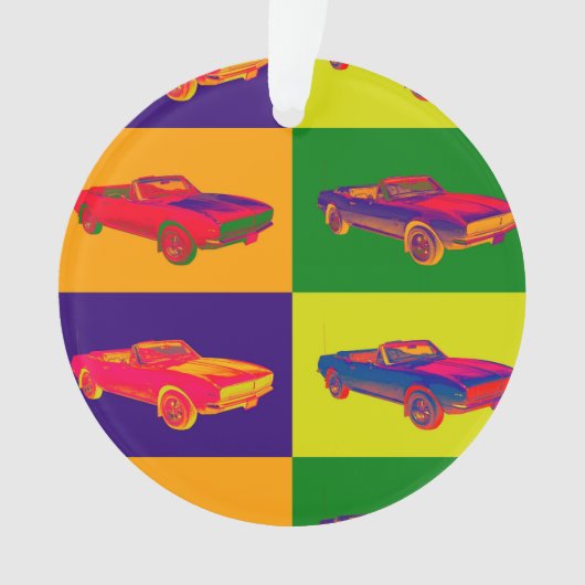 1967 Chevy Camaro RS Converteerbare Pop Art Ornament (voorkant)