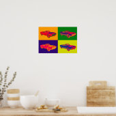 1967 Chevy Camaro RS Converteerbare Pop Art Poster (Keuken)