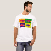 1967 Chevy Camaro RS Converteerbare Pop Art T-shirt (Voorkant volledig)