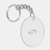 1967 Chevy Chevelle Black en White Acryllic Sleutelhanger (Voorkant Links)