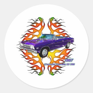 1967 Chevy Chevelle by Fractal T - shirts(TM) Ronde Sticker