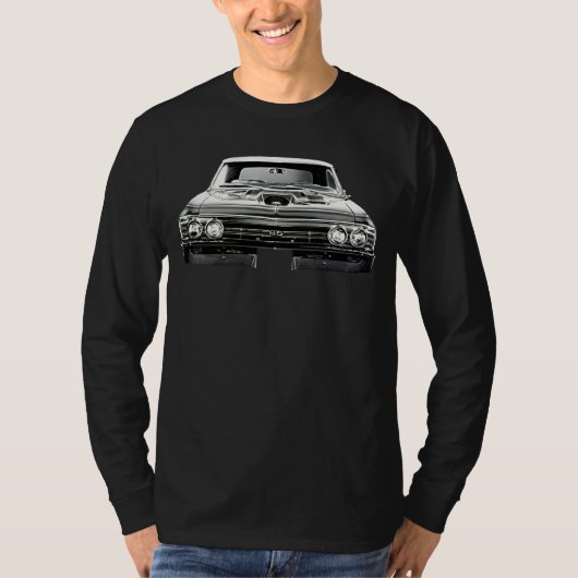 1967 Chevy Chevelle Ss Front View Silhouette T-shirt (Voorkant)