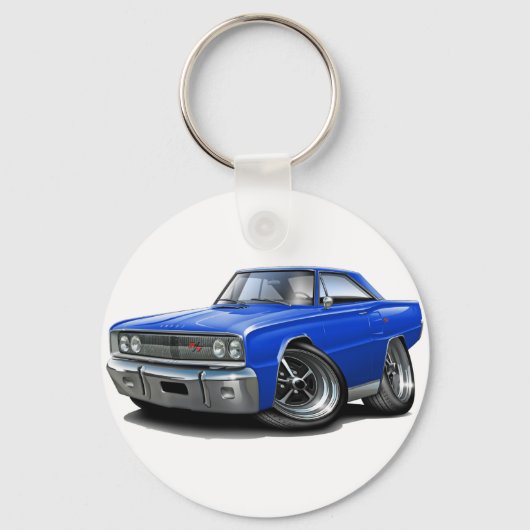 1967 Coronet RT Blue Car Sleutelhanger (Voorkant)