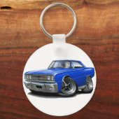 1967 Coronet RT Blue Car Sleutelhanger (Voorkant)