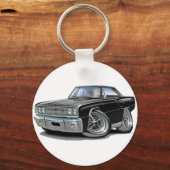 1967 Coronet RT zwarte auto Sleutelhanger (Voorkant)