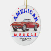1967 Corvette American Muscle Kerstannament Keramisch Ornament (Rechts)