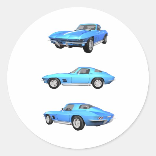 1967 Corvette C2: Ronde Sticker (Voorkant)