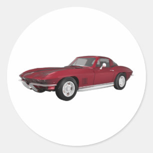 1967 Corvette: Sportauto: Apple Finish Snoep: Ronde Sticker
