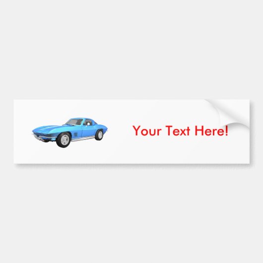 1967 Corvette Sportauto: Blauwe afwerking: Bumpersticker (Voorkant)