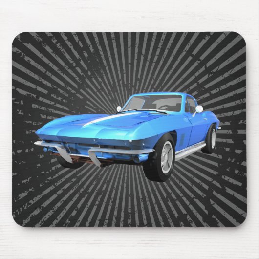 1967 Corvette Sportauto: Blauwe afwerking: Mousepa Muismat (Voorkant)