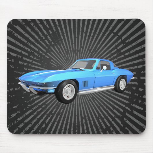 1967 Corvette Sportauto: Blauwe afwerking: Mousepa Muismat (Voorkant)