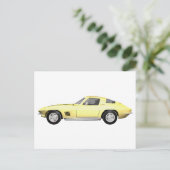 1967 Corvette Sportauto: Gele finish Briefkaart (Staand voorkant)