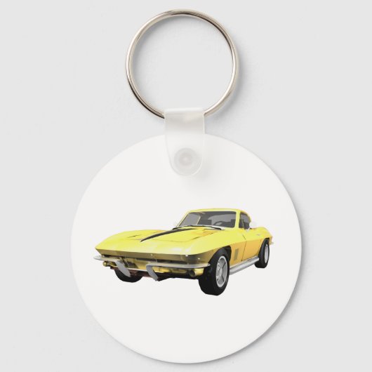 1967 Corvette Sportauto: Gele finish Sleutelhanger (Voorkant)