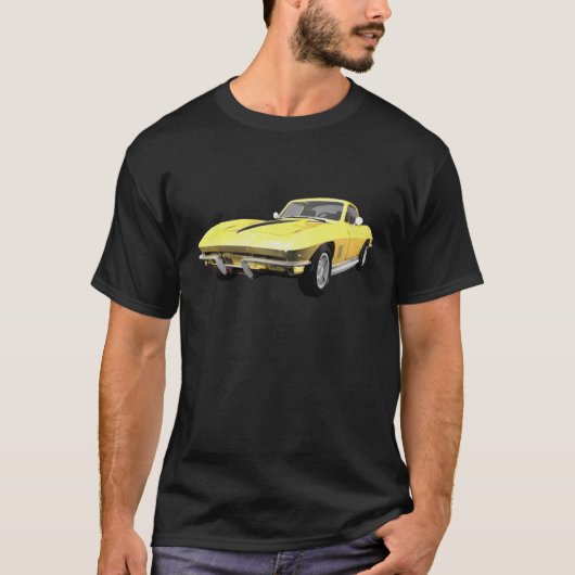 1967 Corvette Sportauto: Gele finish T-shirt (Voorkant)