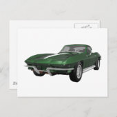 1967 Corvette Sportauto: Groene afwerking: Briefkaart (Voorkant / Achterkant)