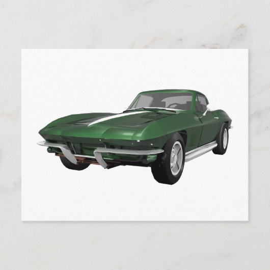 1967 Corvette Sportauto: Groene afwerking: Briefkaart (Voorkant)