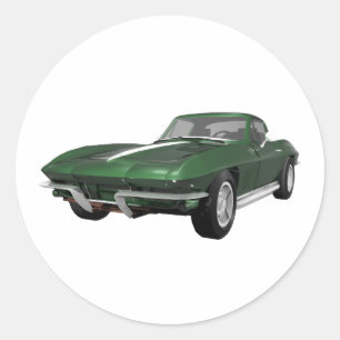 1967 Corvette Sportauto: Groene afwerking: Ronde Sticker