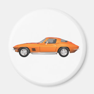 1967 Corvette Sportauto: Oranje Fins Magneet