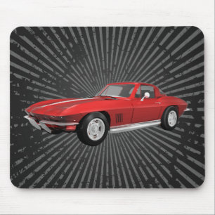 1967 Corvette: Sportauto: Rode afwerking: Mousepad Muismat