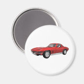 1967 Corvette: Sportauto: Roodfinse: Magneet (Voorkant / Achterkant)