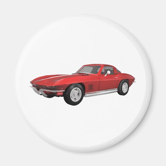 1967 Corvette: Sportauto: Roodfinse: Magneet (Voorkant)