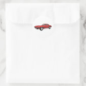 1967 Corvette: Sportauto: Roodfinse: Ronde Sticker (Tas)
